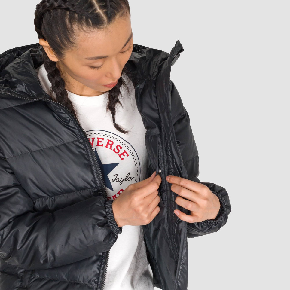 CONVERSE DOWN FILL PUFFER JACKET-L-Black