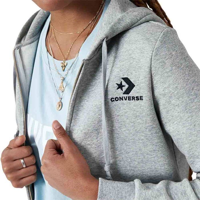 Converse Star Chevron EMB FZ Hoodie-L-GREY