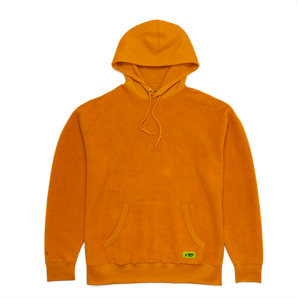 CONVERSE REVERSIBLE FLEECE WORDMARK HOODIE-L-yellow