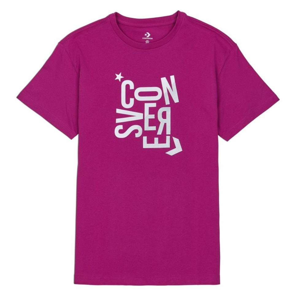 CONVERSE WOMENS HACKED RELAXED TEE-L-purple