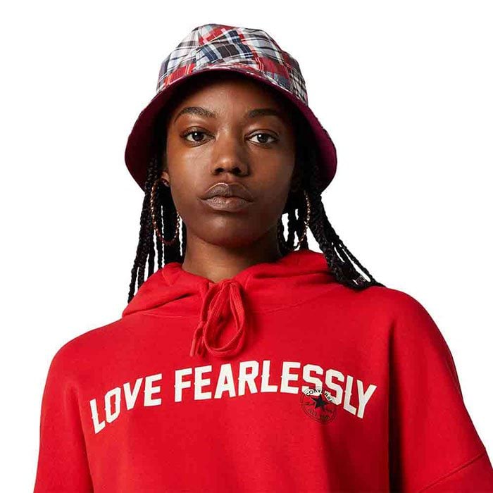 CONVERSE WOMENS LOVE THE PROGRESS 2.0 OS PO HOODIE-L-RED
