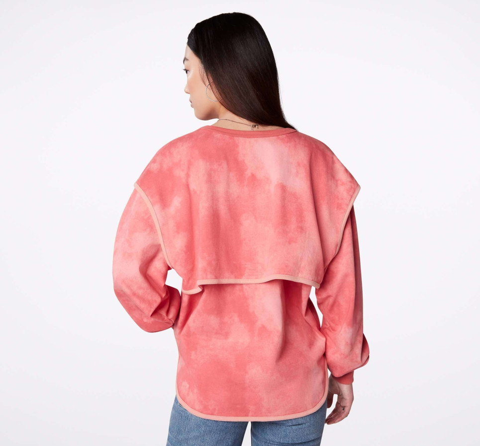 Vented Fleece Crew-Pink-XS