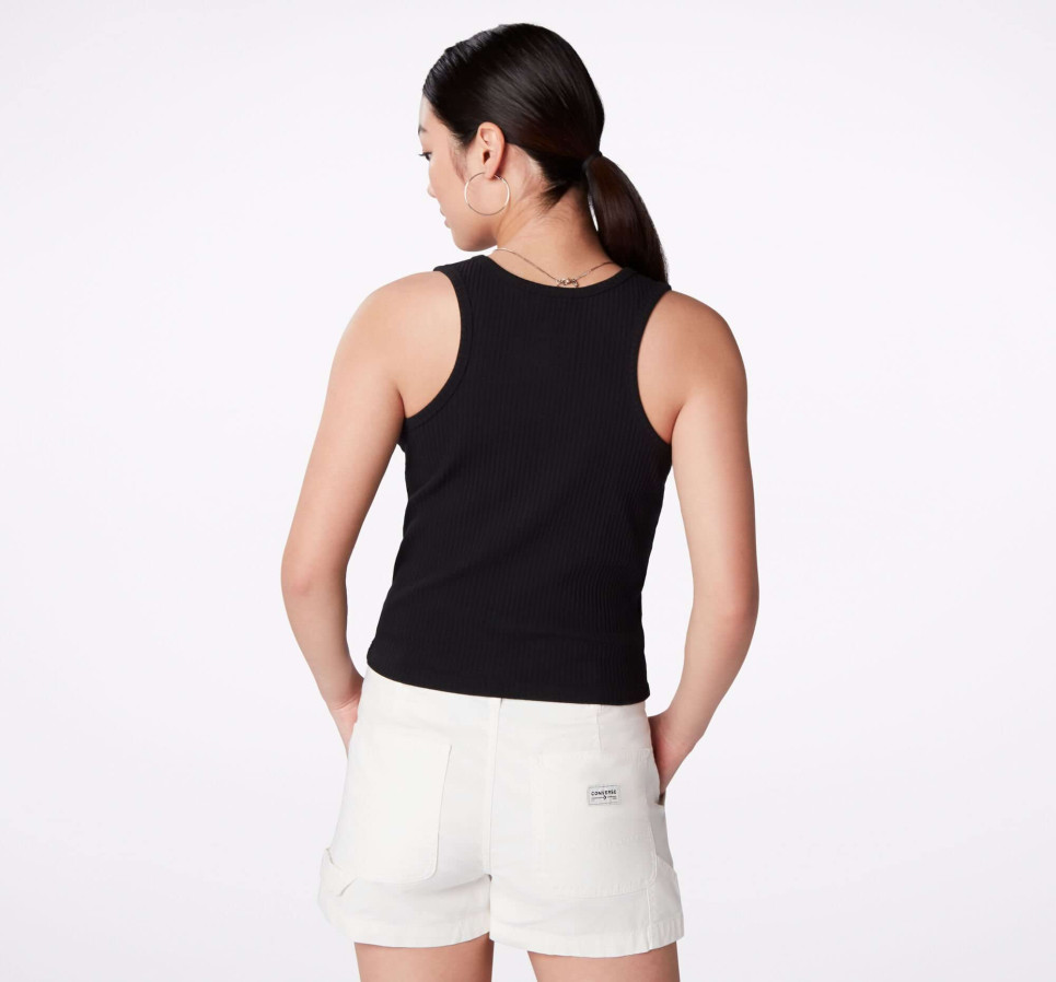Damska Koszulka Scoop Neck Tank-Black-XS