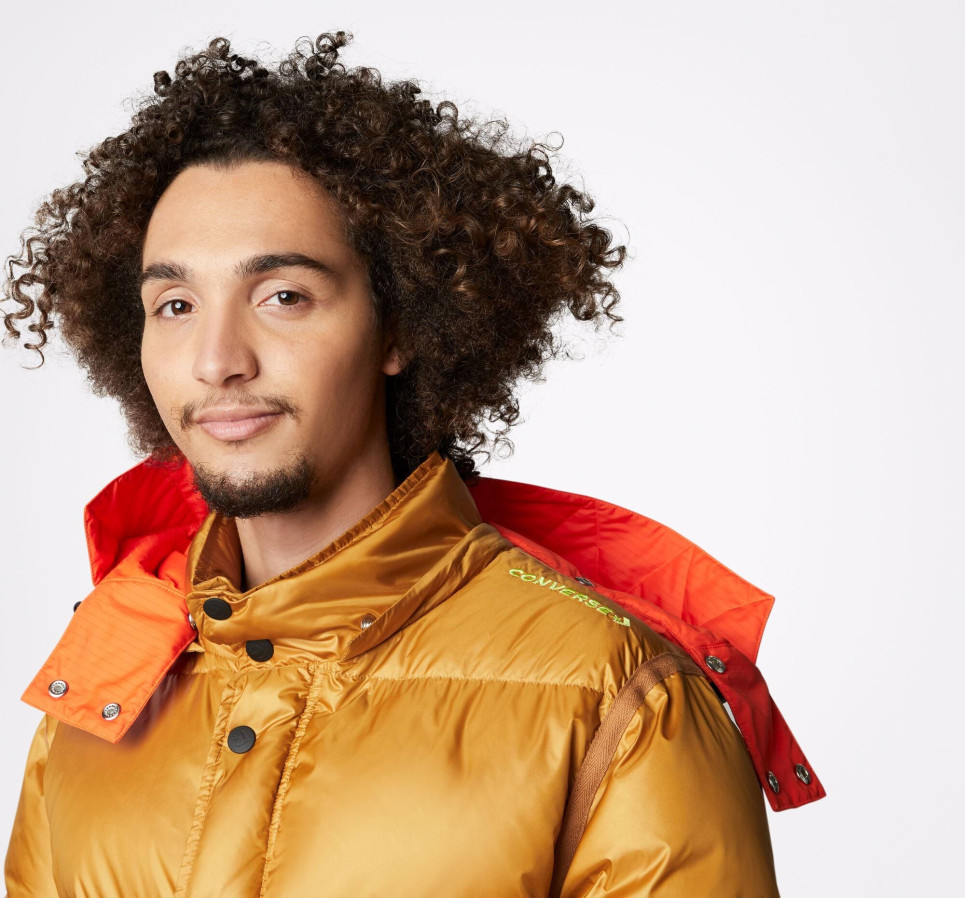 Counter Climate Long Down Jacket-Orange-S