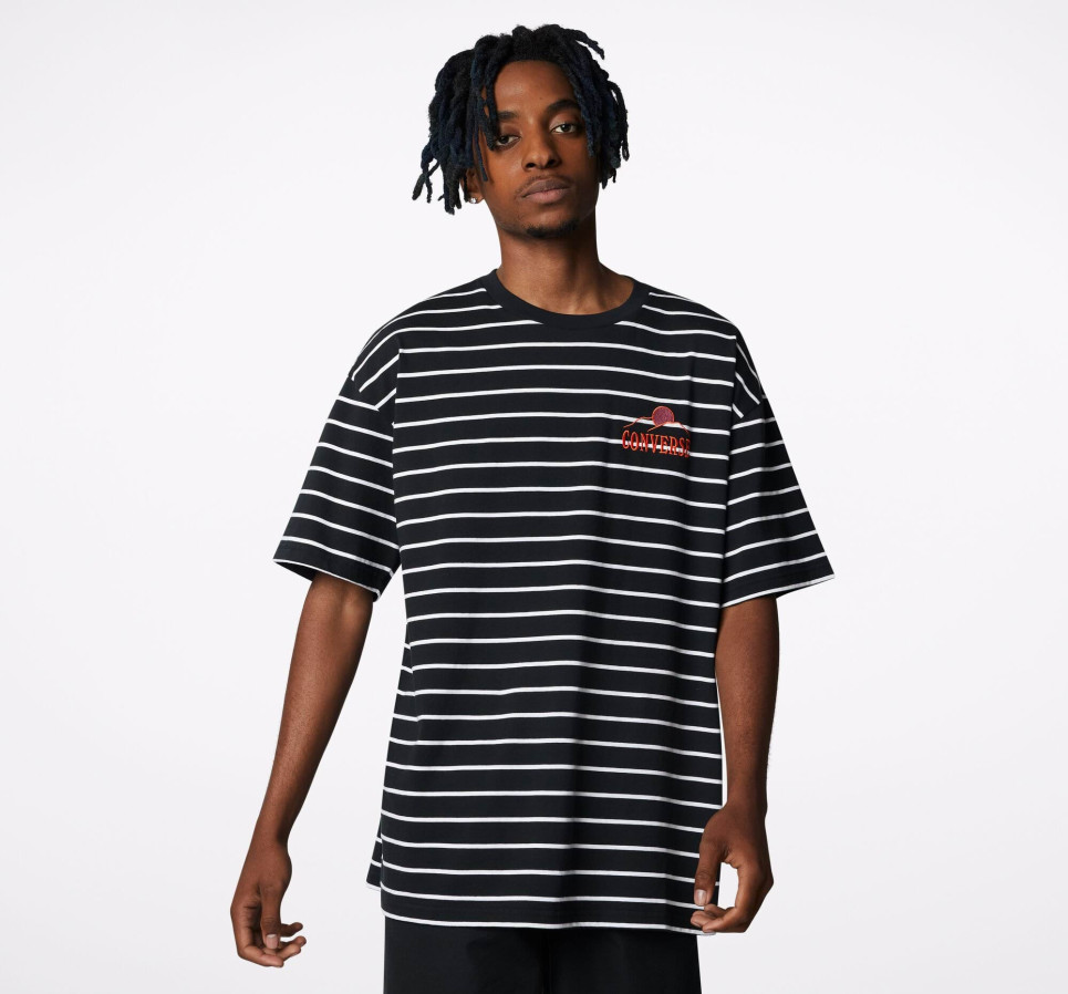 Hybrid World Pinstripe Short Sleeve Tee-Black-S