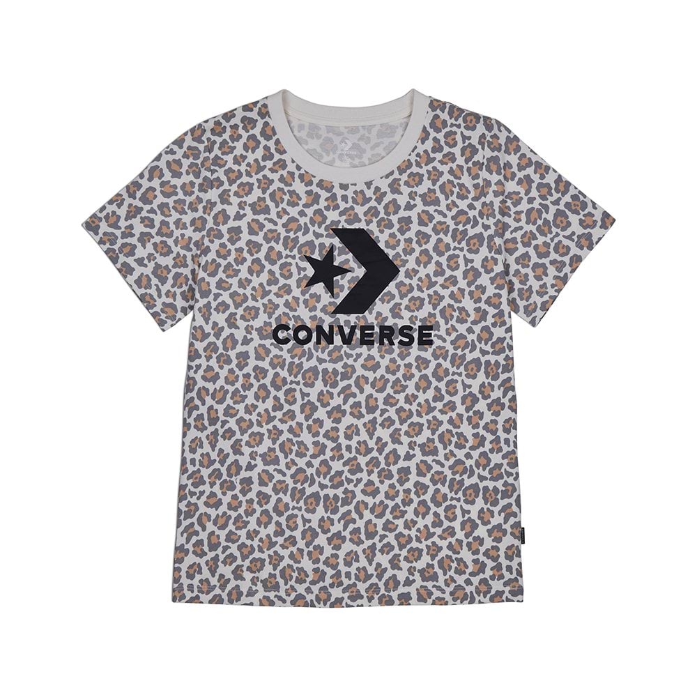 Damska Koszulka Center Front Star Chevron Leopard
