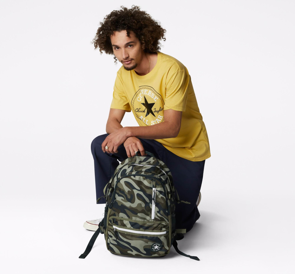 Straight Edge Backpack Print-Green-One size