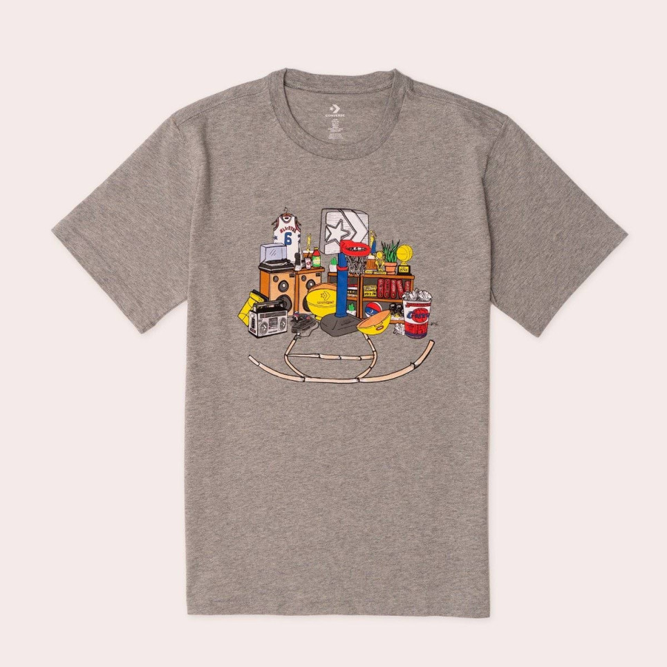 Throwback Tee-Grey-S