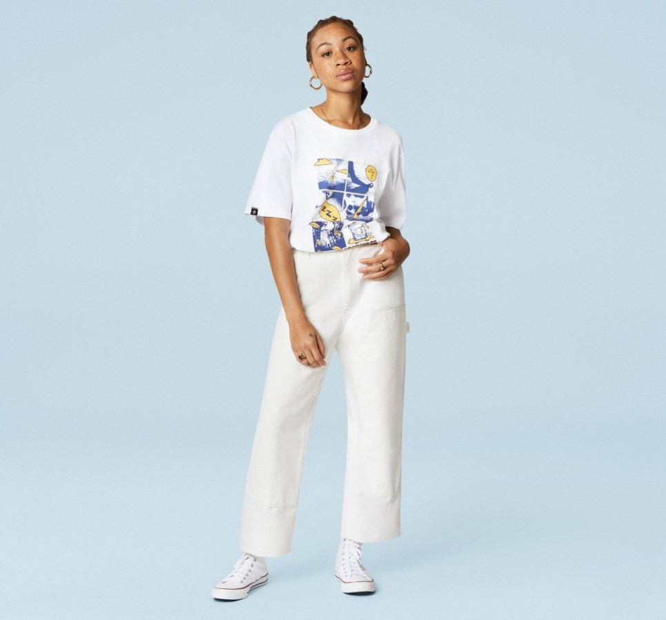 Comic Graphic T-Shirt-White-S