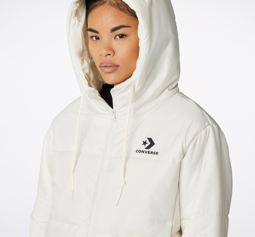 Short Puffer Jacket-White-XS