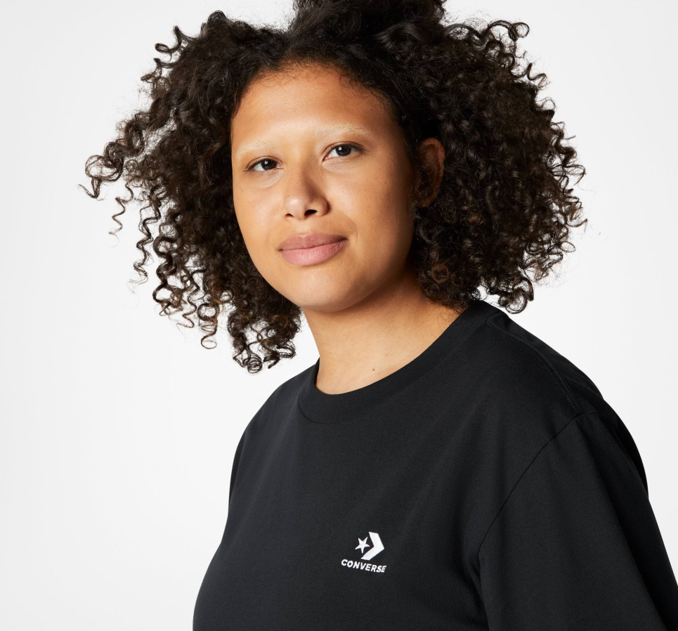Converse Go-To Embroidered Star Chevron Long Sleeve Tee-Black-XS