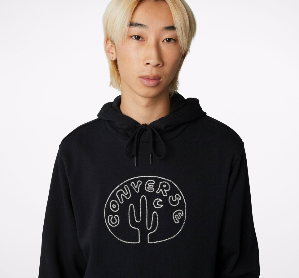 Desert Graphic Pullover Hoodie-Black-S