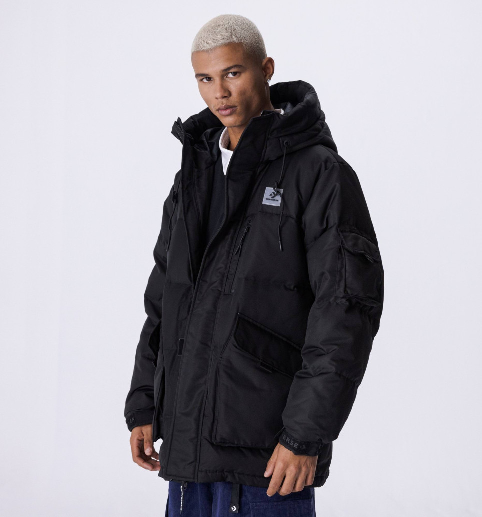 Long Hooded Down Jacket