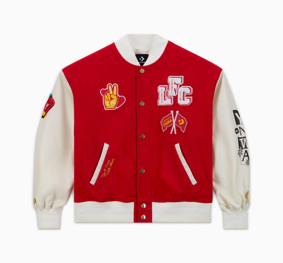 Converse x LFC Woven Varsity Jacket-Red-S