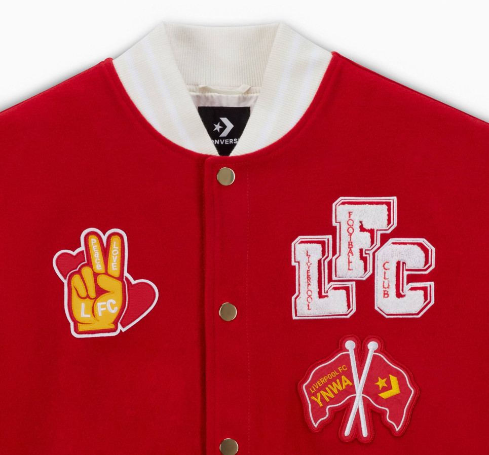 Converse x LFC Woven Varsity Jacket-Red-S