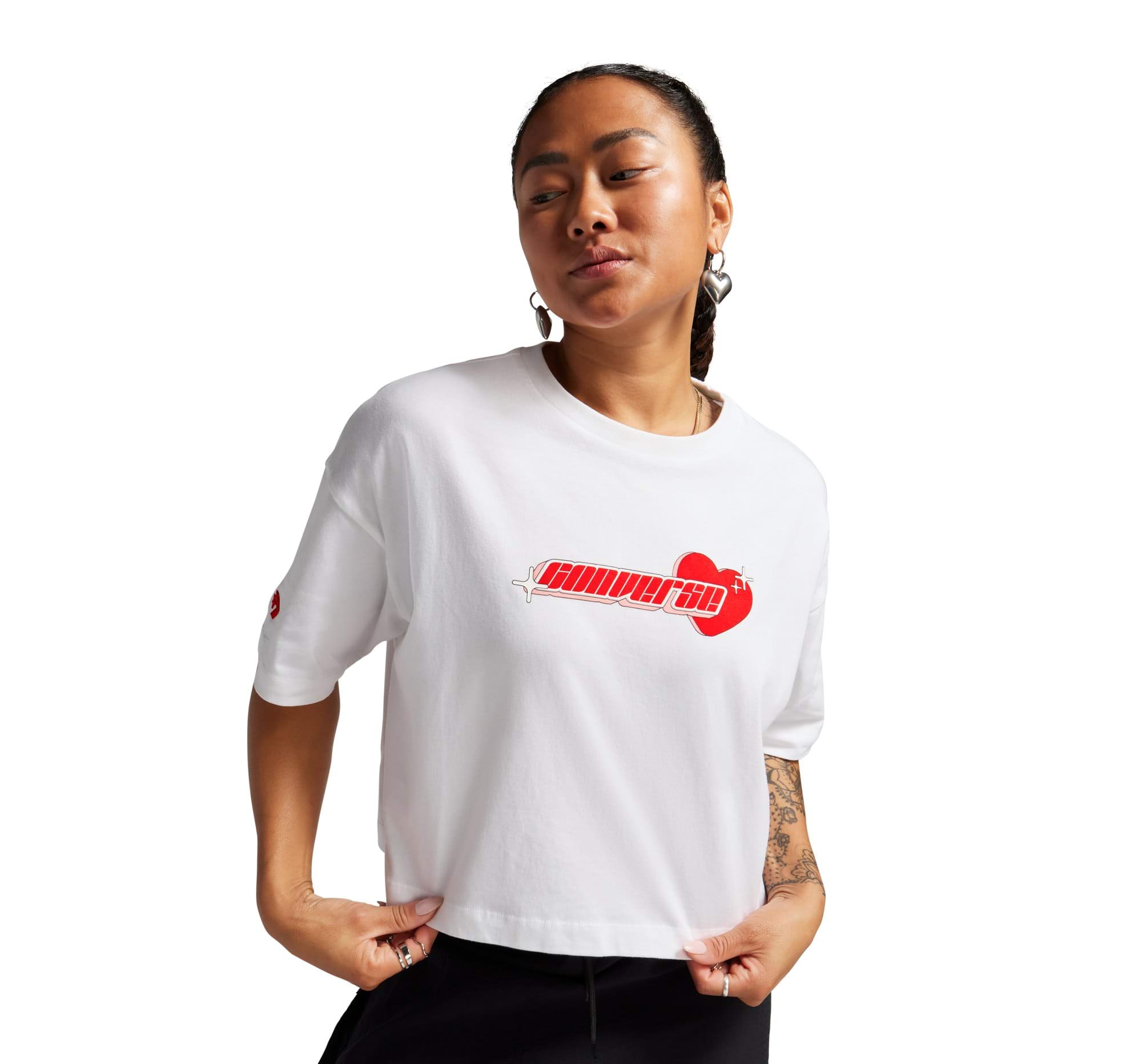 Koszulka damska Y2K Heart Cropped Oversized