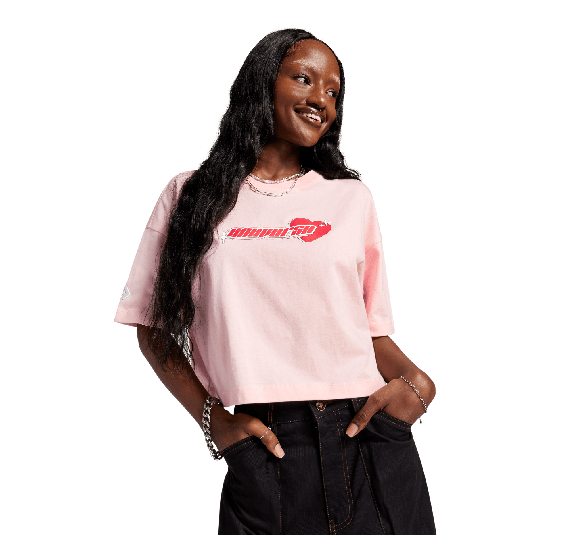 Koszulka damska Y2K Heart Cropped Oversized