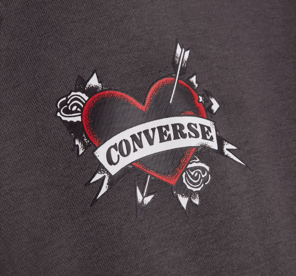 Heart Tattoo Full-Zip Oversized Hoodie