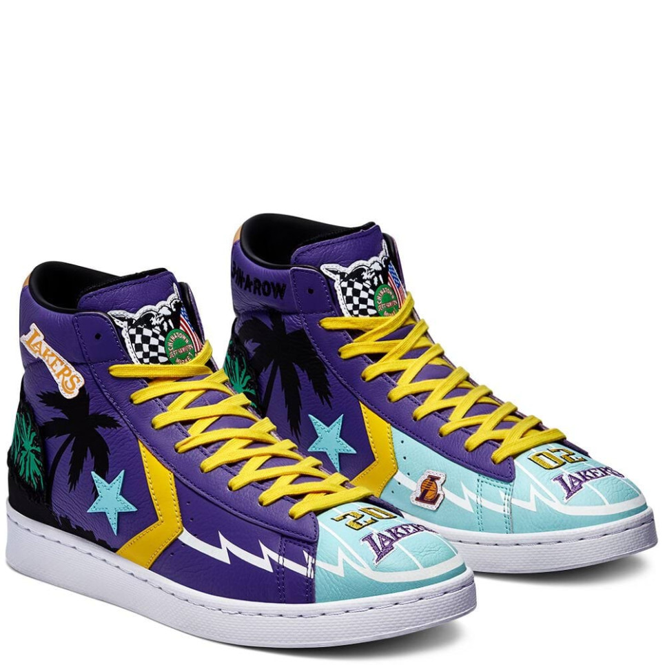 Converse x Chinatown Market "Lakers Championship Jacket" Pro Leather-Purple-40
