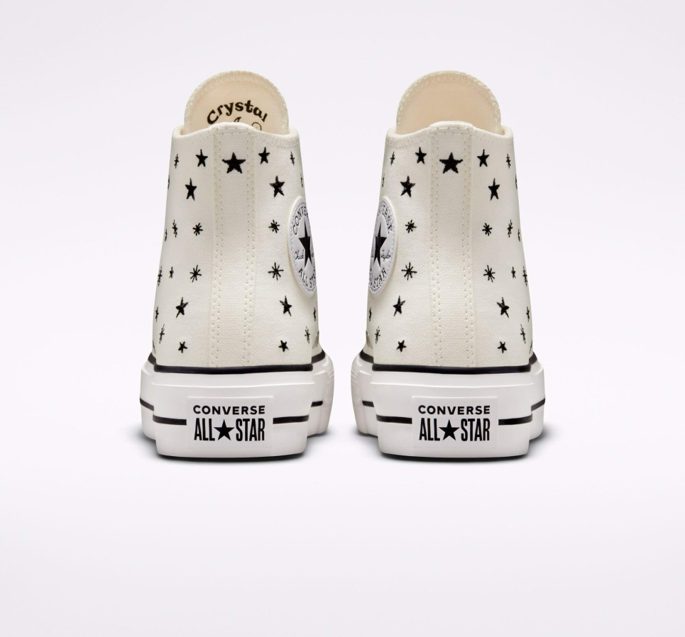Chuck Taylor All Star Lift Platform Embroidered Stars-Egret-36
