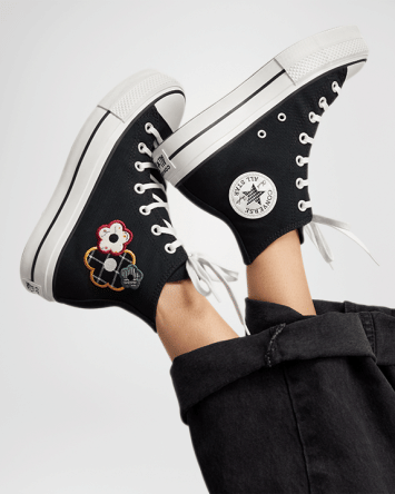 Chuck Taylor All Star Lift Platform Embroidered Floral Patchwork