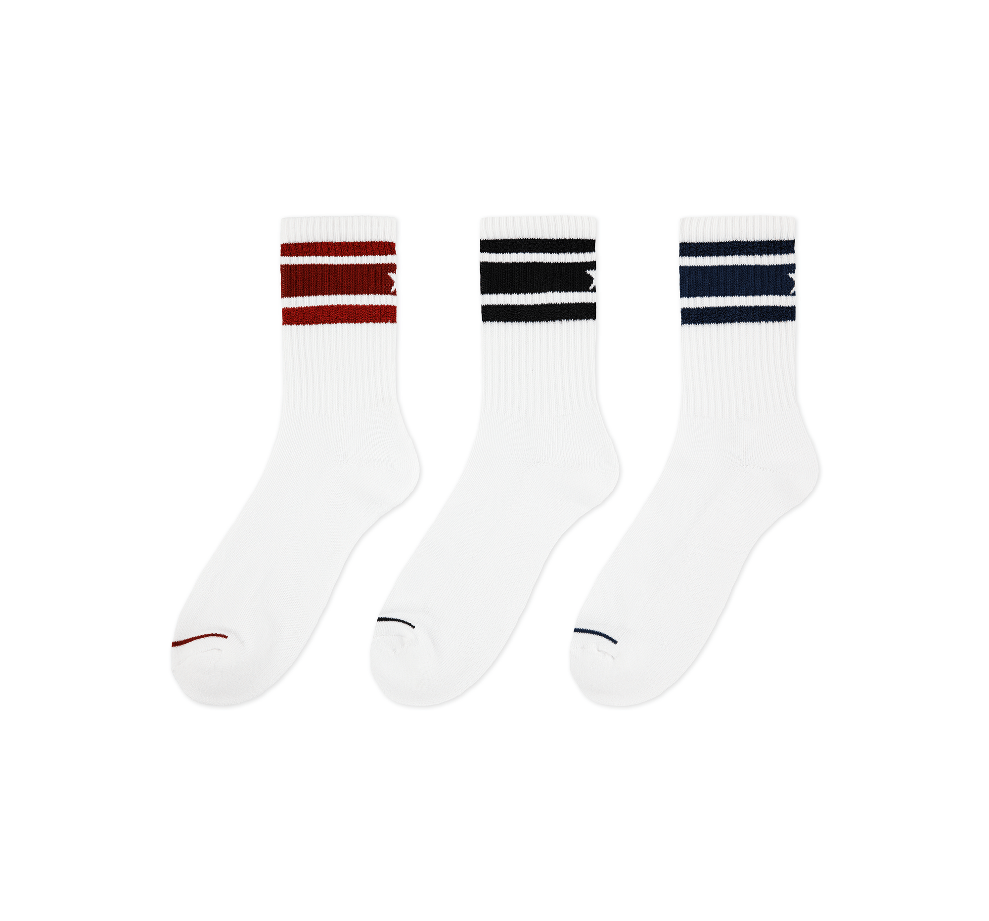 3-Pak Skarpetek High Shine Stripe Half Crew