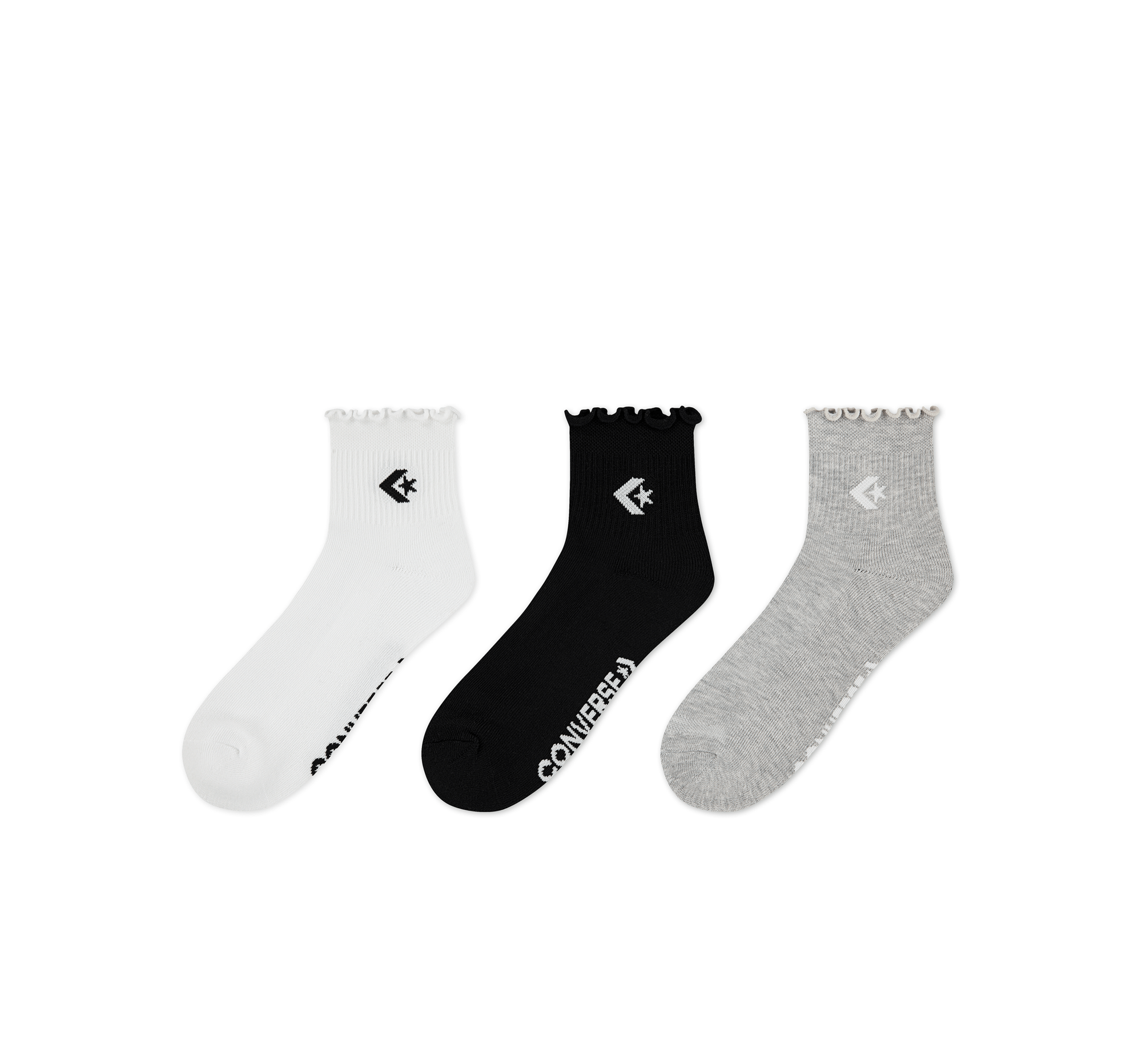 Skarpety 3-Pack Chevron Star Lettuce Cuff Quarter