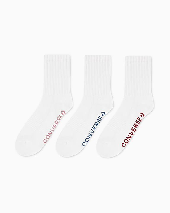 Converse 3‑Pack Wordmark Half‑Crew Socks